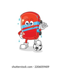 the skateboard playing soccer illustration. character vector