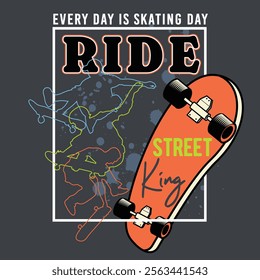 skateboard poster illustratiıon for graphic design