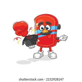 the skateboard prank glove in the box. cartoon mascot