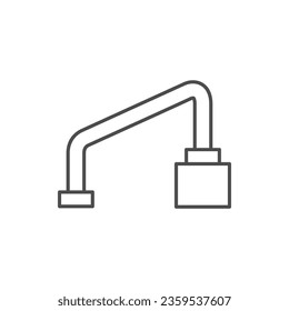 Skateboard rail line outline icon