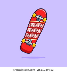 skateboard with red color and batik motif