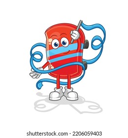 the skateboard Rhythmic Gymnastics mascot. cartoon vector