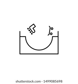 Skateboard, roller icon. Simple thin line, outline vector of adventure icons for ui and ux, website or mobile application