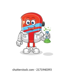 the skateboard scientist character. cartoon mascot vector