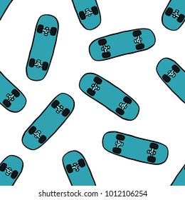 skateboard seamless doodle pattern