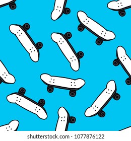 skateboard seamless doodle pattern