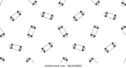 skateboard seamless pattern skating vector cruiser board extreme sport cartoon scarf isolated repeat wallpaper tile background illustration gift wrap paper white design