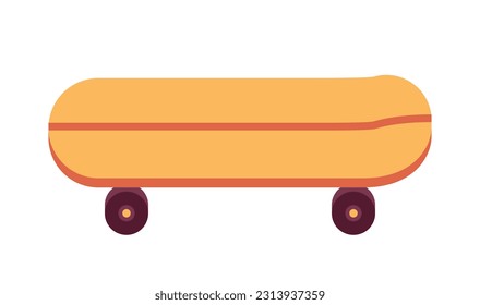 Skateboard semi flat colour vector object. Extreme sport. Old school retro skateboarding equipment. Editable cartoon clip art icon on white background. Simple spot illustration for web graphic design