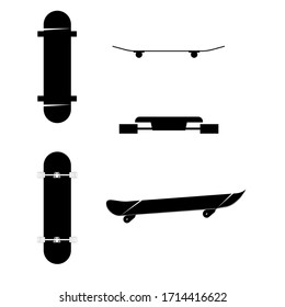 skateboard set. simple design. Silhouettes.Drive.