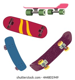 Skateboard set. Skateboard summer time. Time to skate. 