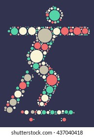 skateboard shape vector design by color point