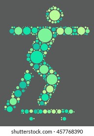 skateboard shape vector design by color point