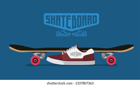 Skateboard with skateboard shoe