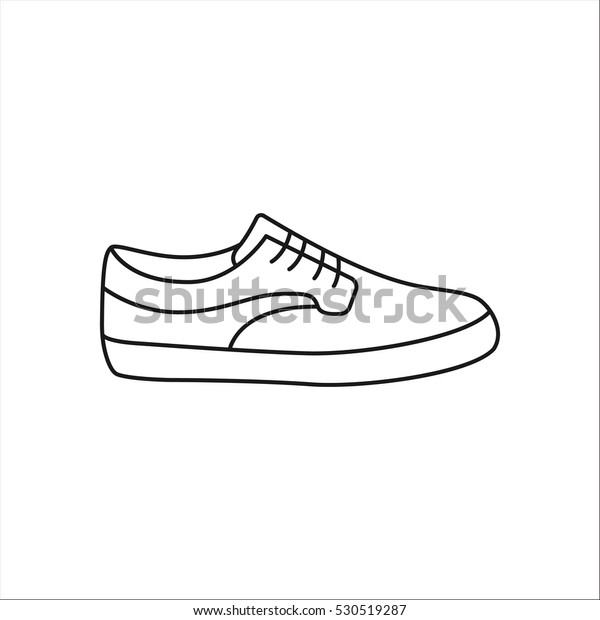 Skateboard Sign Shoe Line Symbol Sneaker Stock Vector R54jAL