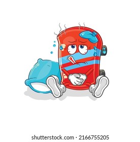 the skateboard sick vector. cartoon character