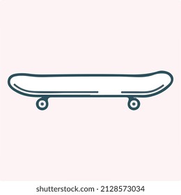 skateboard side view stroke vector