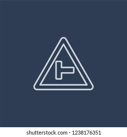 Skateboard sign icon. Trendy flat vector line Skateboard sign icon on dark blue background from traffic sign collection. 