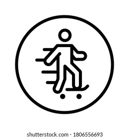 Cartel de patinaje. Vector de línea. Aislar sobre fondo blanco.