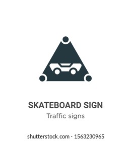 Skateboard sign vector icon on white background. Flat vector skateboard sign icon symbol sign from modern traffic signs collection for mobile concept and web apps design.