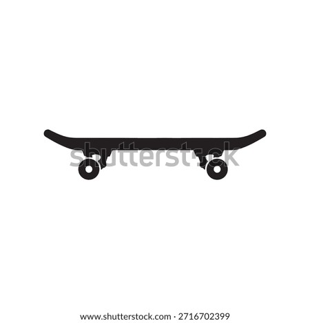 Skateboard silhouette icon vector flat design
