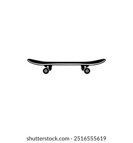 Skateboard silhouette with minimalistic. Vector icon design.