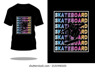 skateboard silhouette t shirt design