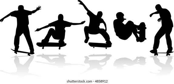 Skateboard silhouette (vector)