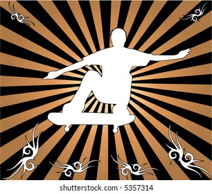 Skateboard silhouette (vector)