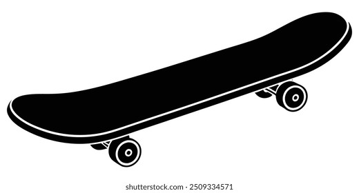 Skateboard silhouette vector on white background