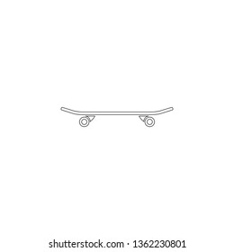 skateboard. simple flat vector icon illustration. outline line symbol - editable stroke