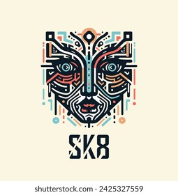 Skateboard SK8 subculture T-shirt design, youth style, decor of clothing, accessories, sportswear