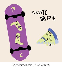 skateboard, skate or die, skateboarding, goofy character