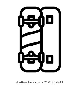 skateboard skate sport line icon vector. skateboard skate sport sign. isolated contour symbol black illustration