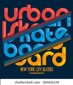 skateboard, skater, message, typography vector design