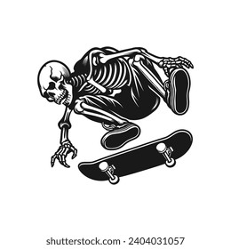 Skateboard Skeleton vector stock Images