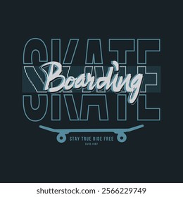 Skateboard slogan urban denim graphic element design typography t shirt vector for ready print