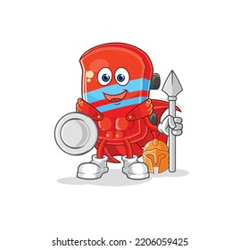 the skateboard spartan character. cartoon mascot vector