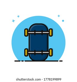 Skateboard Sport Game Symbol. Skateboarding Equipment Icon Vector Sport Illustration