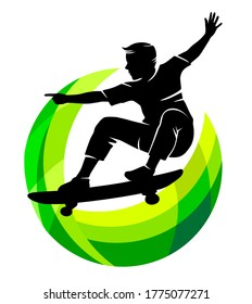Skateboard sport graphic in vector quality.