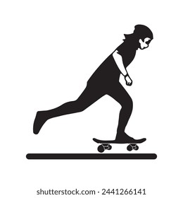 Icono deportivo de patineta ilustración vectorial diseño simple