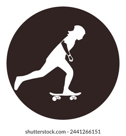 Icono deportivo de patineta ilustración vectorial diseño simple