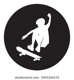 Icono deportivo de patineta ilustración vectorial diseño simple