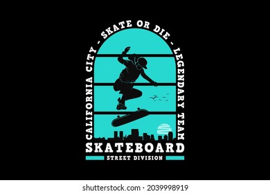 Skateboard street division, design silhouette urban style.