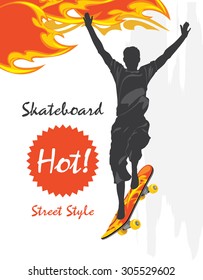 Skateboard. Street style. Vector
