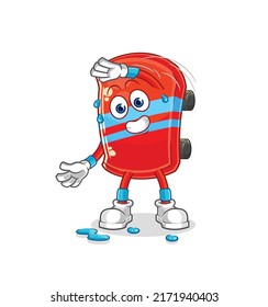 the skateboard stretching character. cartoon mascot vector