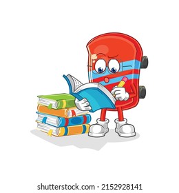 the skateboard studying mascot. cartoon vector