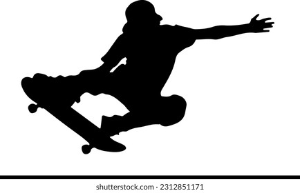 "Skateboard Stunt Silhouette: Thrilling Tricks on Wheels"
"Silhouette Vector of Skateboarding Stunt: Impressive Trick on Board"
"Stunt Skateboarder Silhouette: Dynamic and Adventurous Poses"