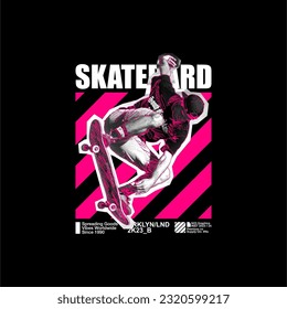 skateboard style abstract vintage vector