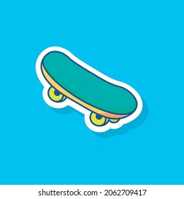 skateboard style sticker vector illustration,sports equipment design