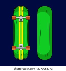 Skateboard-Stil Vektorlinie neon Art potrait Logo bunt Design mit dunklem Hintergrund. Abstrakte grafische Illustration. Einziger schwarzer Hintergrund für T-Shirt, Poster, Kleidung, Merch